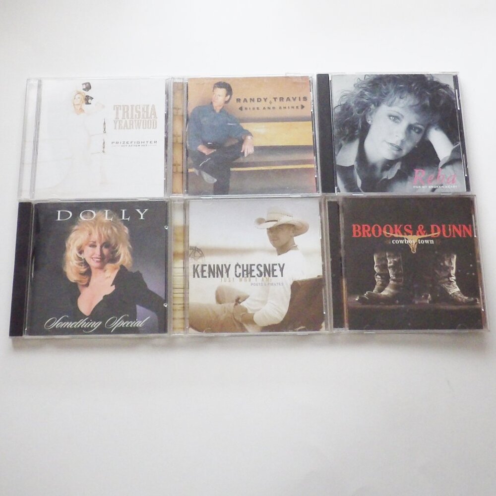 Country Music Bundle of 6 CDs Randy Travis Reba Dolly Kenny Chesney & More